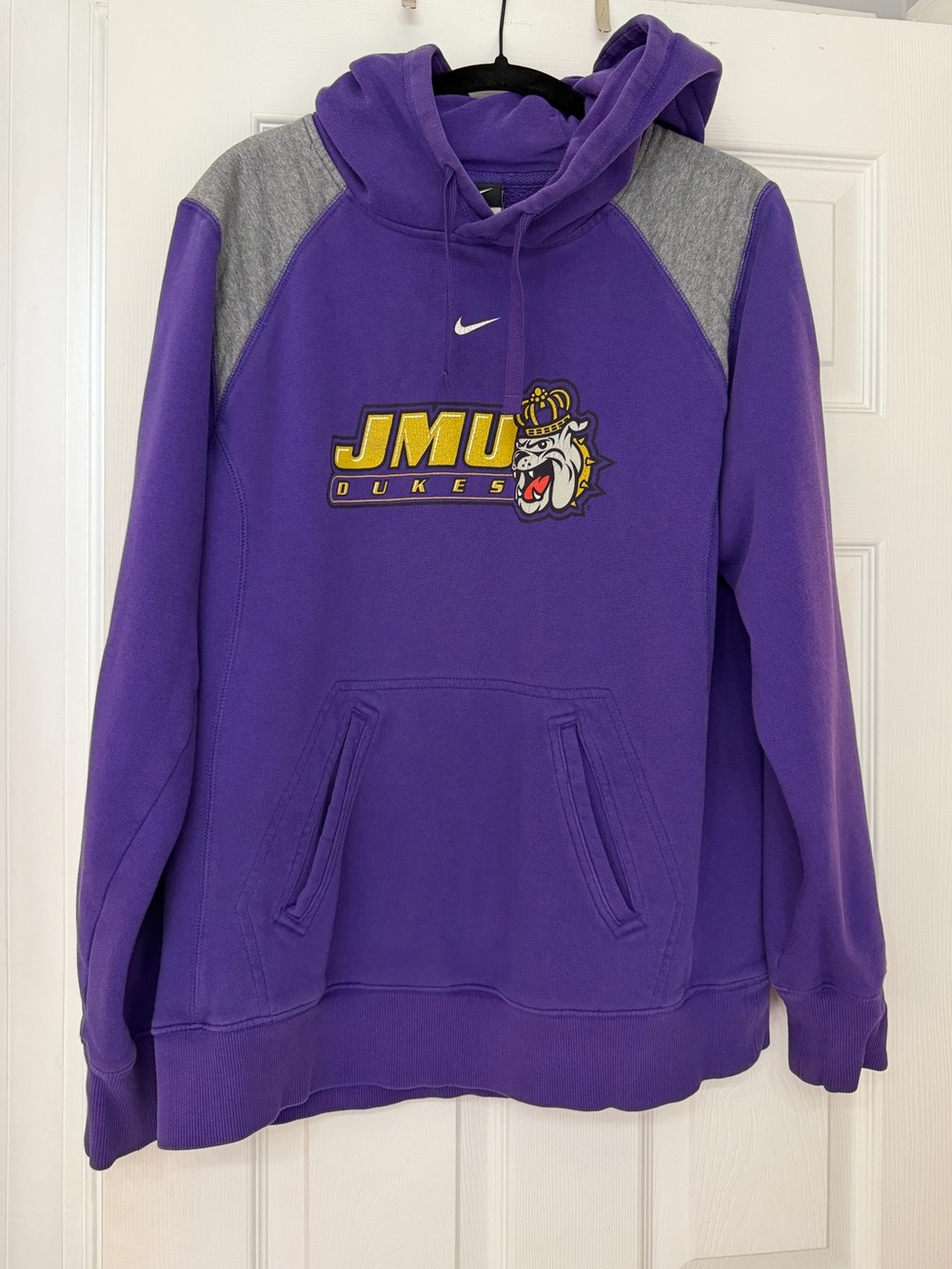 Early 2010s Nike JMU Dukes Fleece Hoodie Purple NCAA James Madison University